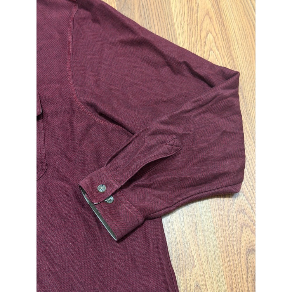 L.L.Bean Shirt Mens Large Chamois Cloth Workwear Button Front Red - Picture 7 of 11